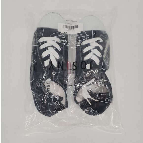 Josiny Black & White Canvas Lace-Up Sneakers Men’s Size 9 - Picture 1 of 8